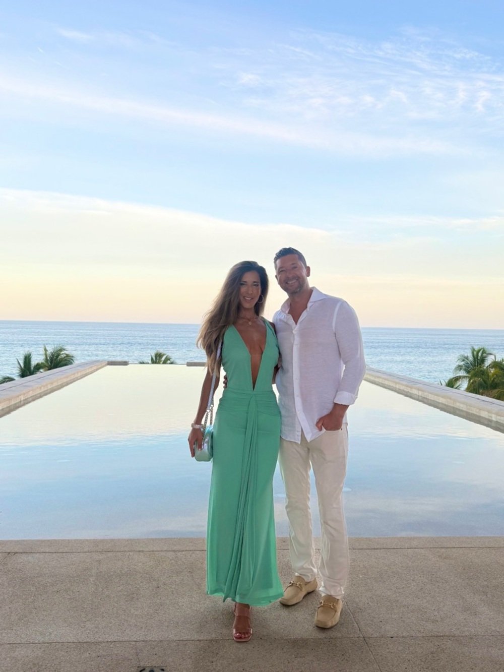 Mint Green Plunge V-Neck Dress